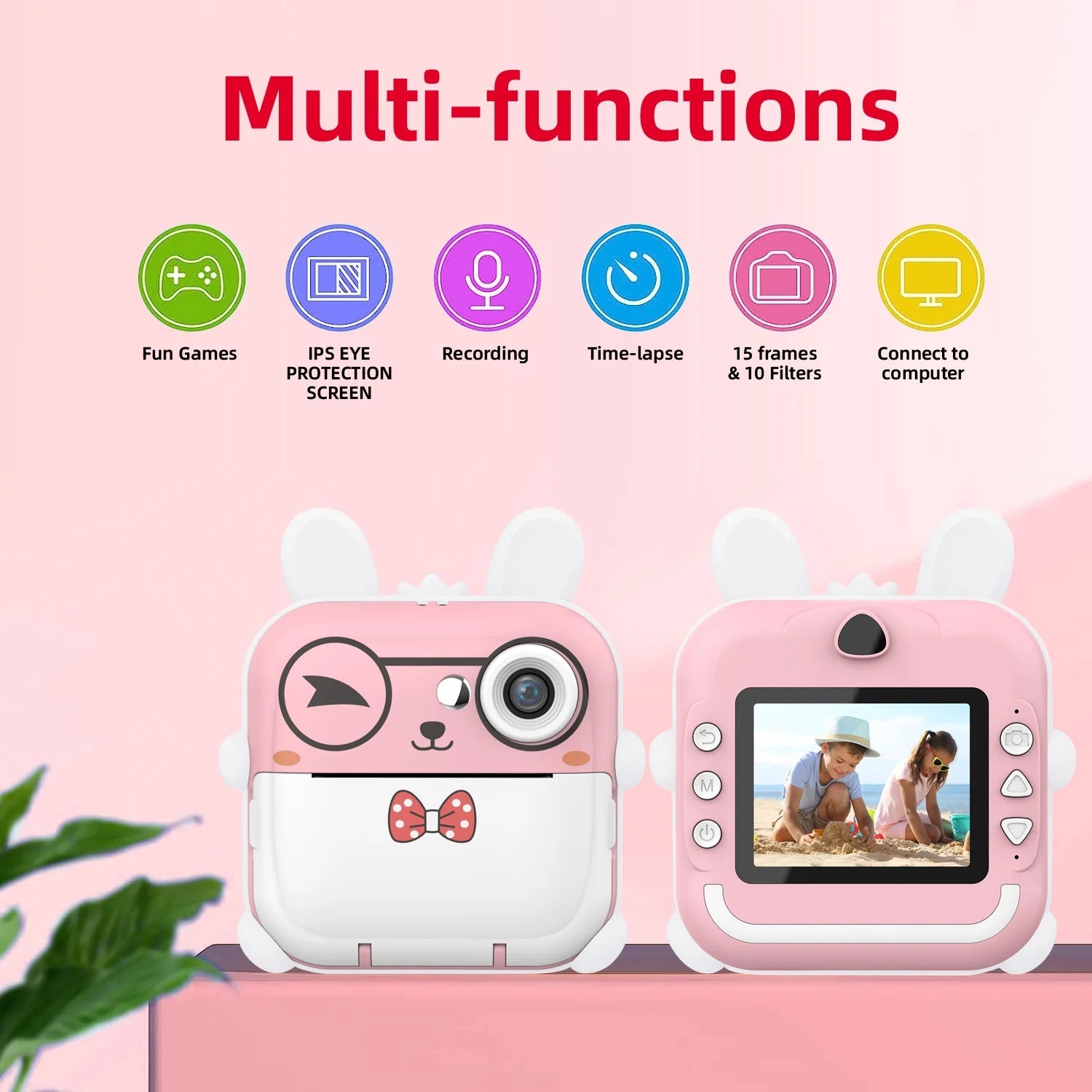 Q5 Polaroid Caméra de dessin animé numérique pour enfants