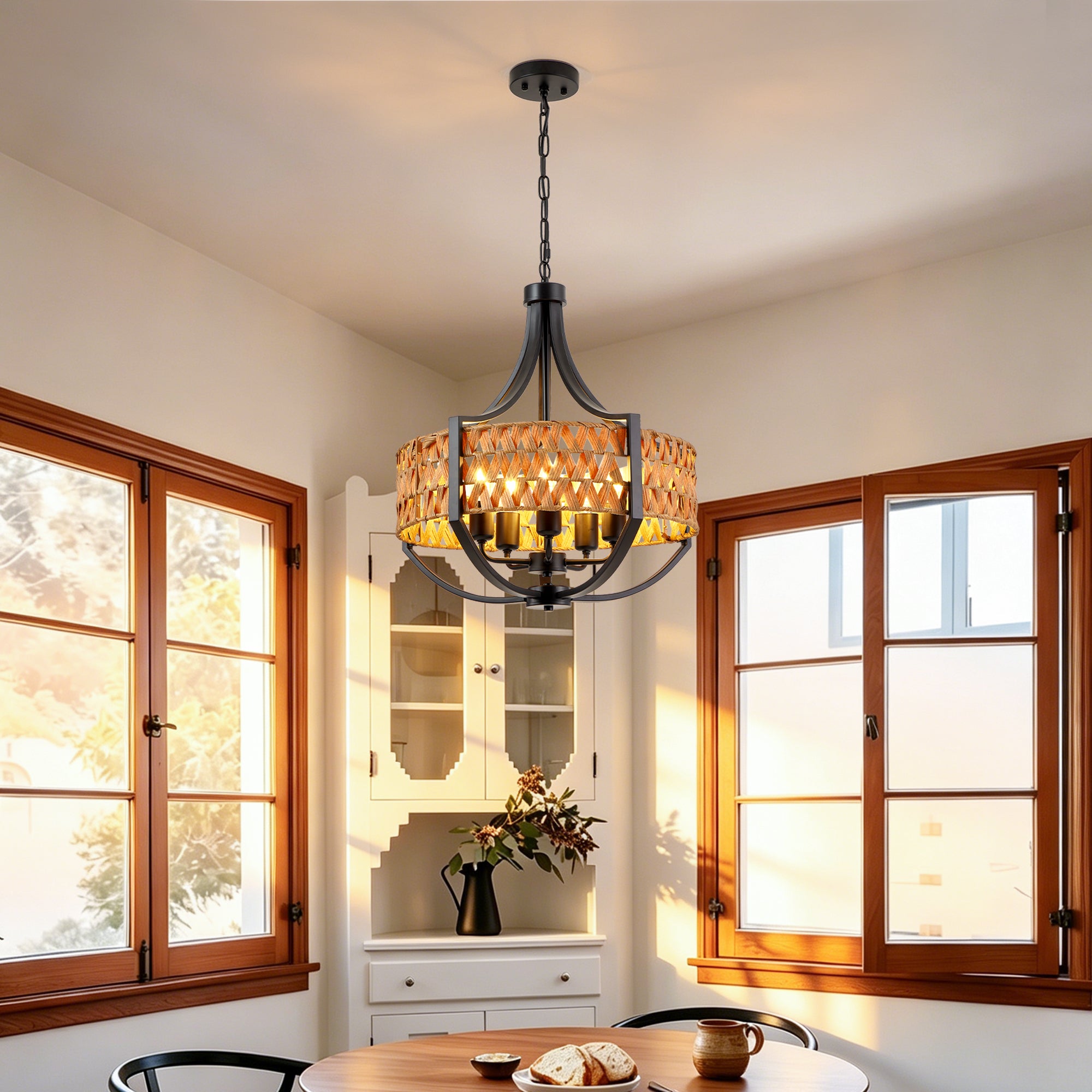 19.7" Rattan Chandelier
