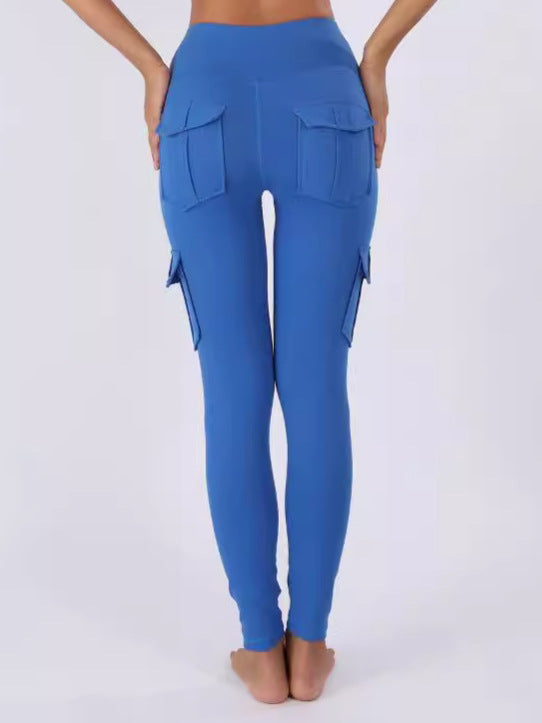 Sports multi-poches brossé Naked-Feel Yoga Slimming Tight Leggings pour les femmes avec haute Wa