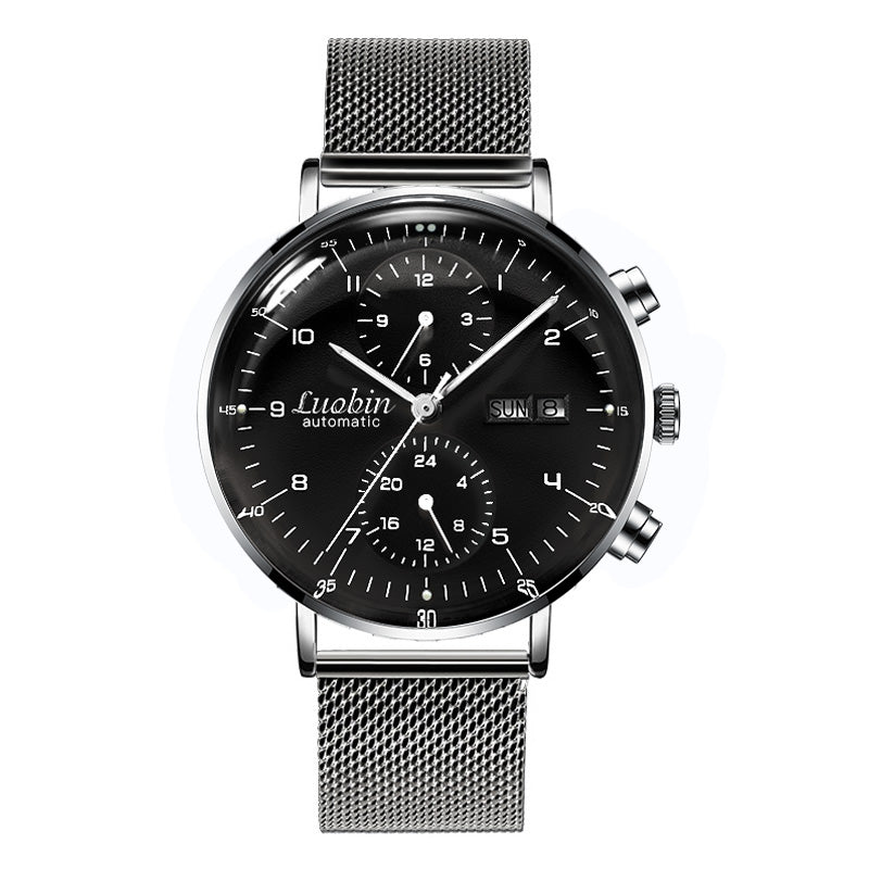 Montre mécanique entièrement automatique Multifonctionnel Business Simple Luminous Waterproof