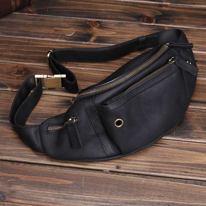 Sac de poitrine en cuir de grande capacité pour les hommes