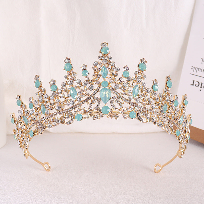 European And American Maridal Crown Baroque Style Élégant Strass Accessory