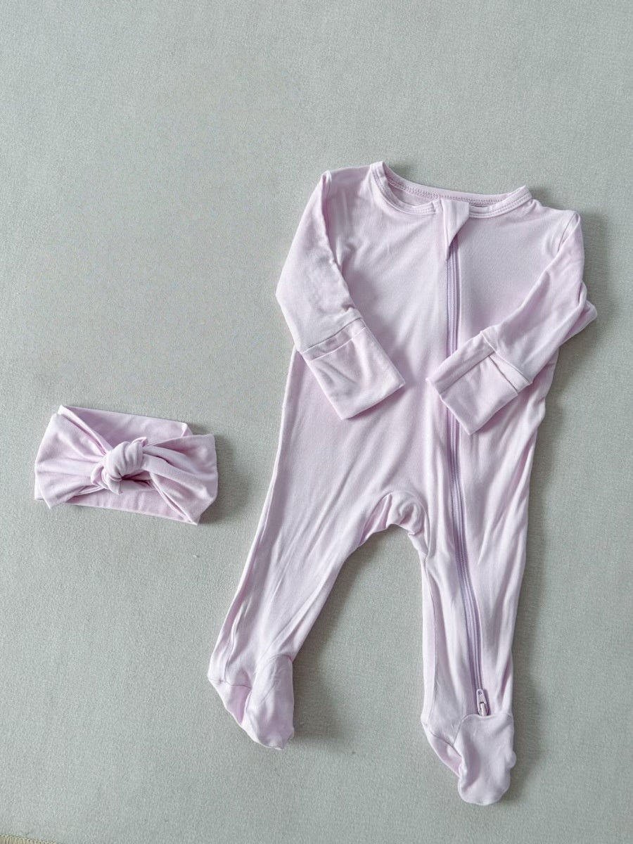 Bébé pied Zip-up Romper Onesie