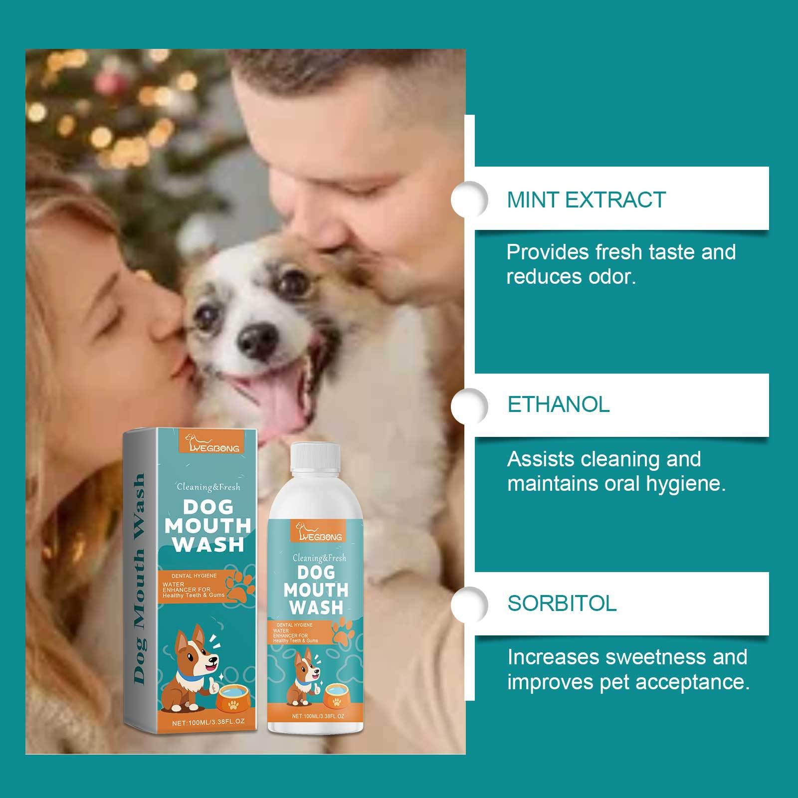Dog Mouthwash pour enlever le tartare et le mauvais souffle