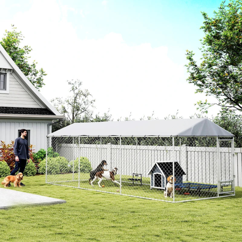 Dog Kennel Outdoor Dog Run Waterproof UV-Resist Cover Lockable Door Ajustable Bols 20 X