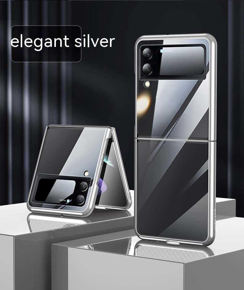 Cas de téléphone écran pliable protection Case électroplacant Pc dur transparent