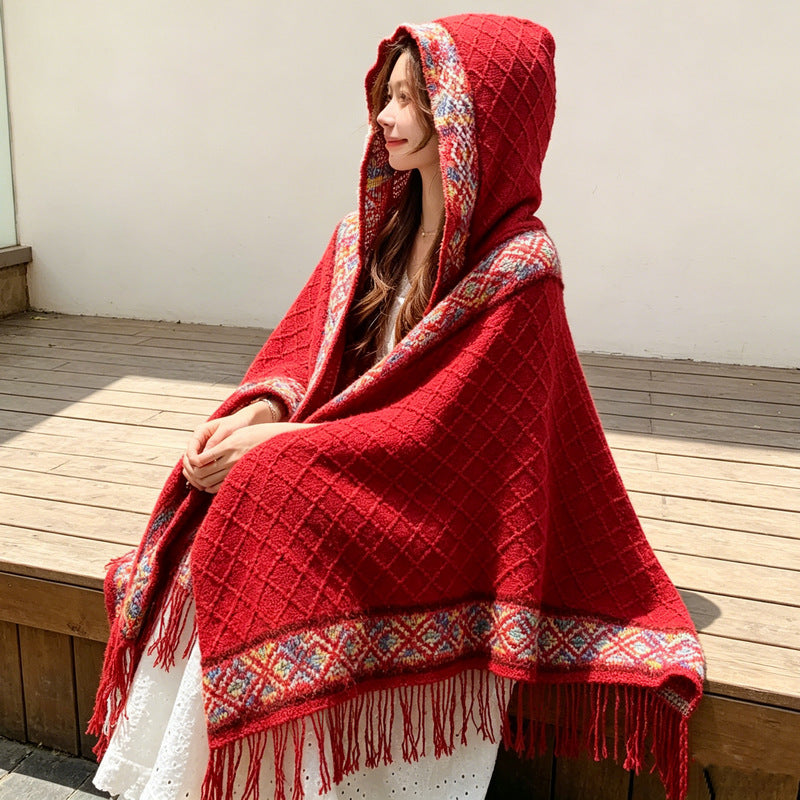 Vêtements d'extérieur pour femmes de style ethnique Cloak Forest