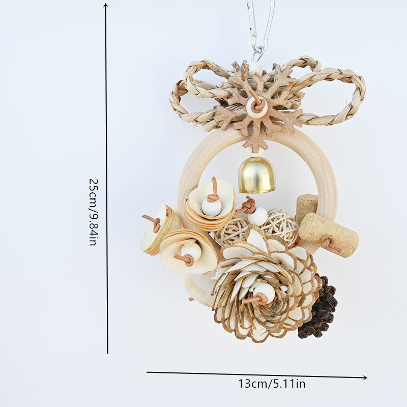 Plant Straw Gnawing Anneau en bois naturel Slice Pine Cone Toy