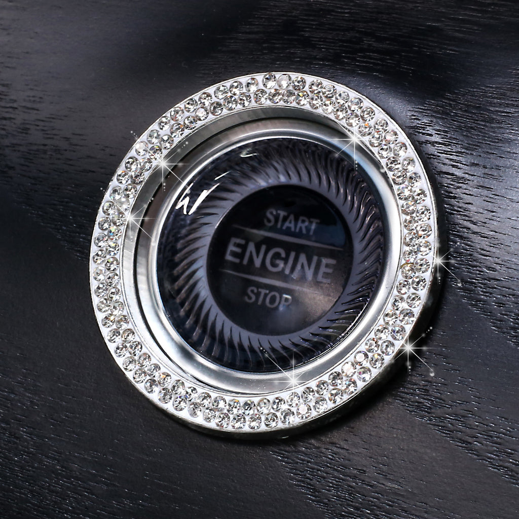 Stickers Anneau décoratif à un bouton de voiture incrusté de diamant Femmes