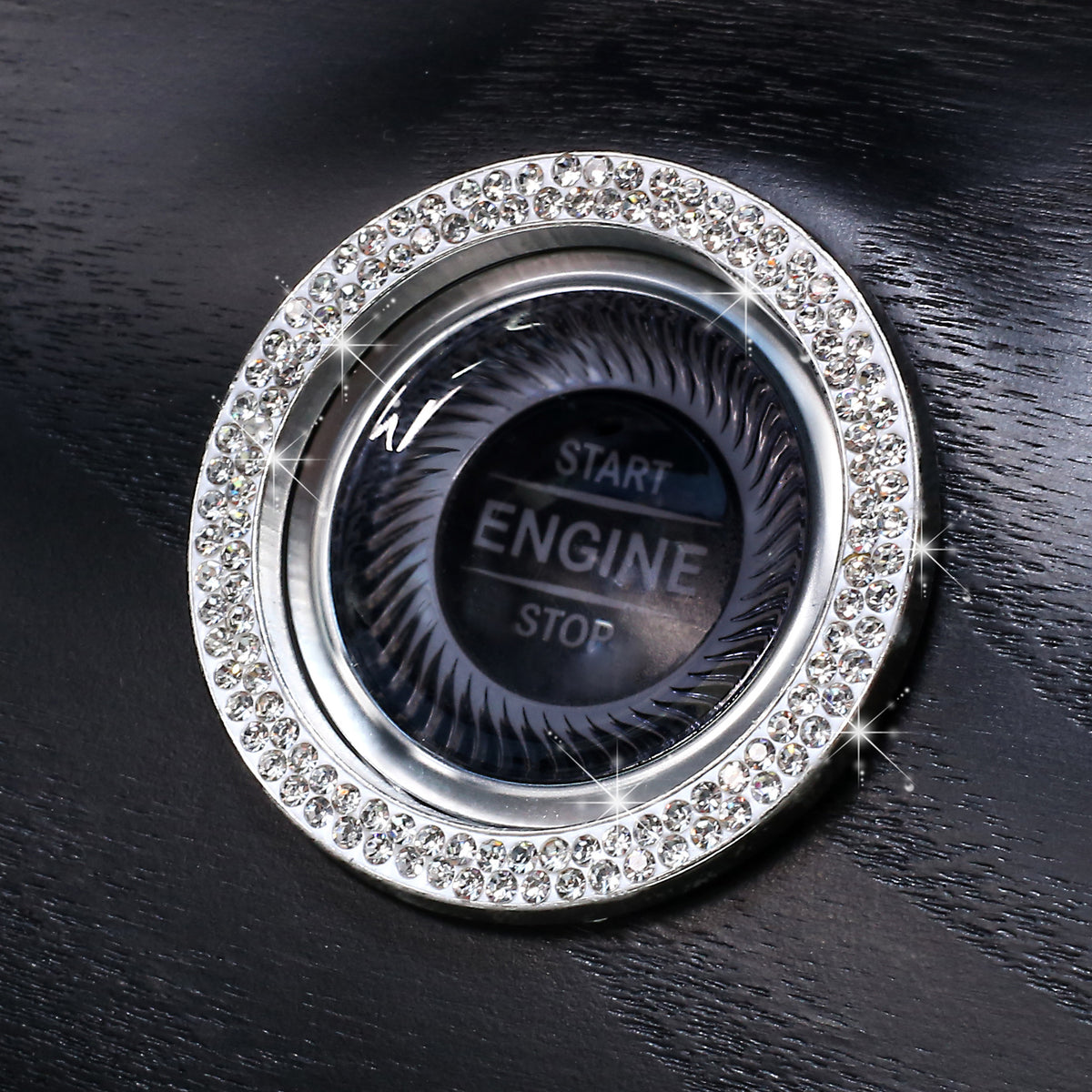 Stickers Anneau décoratif à un bouton de voiture incrusté de diamant Femmes