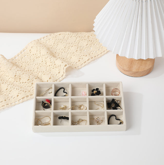 Boîte à bijoux 15-grid modèle-Beige-1 pièce