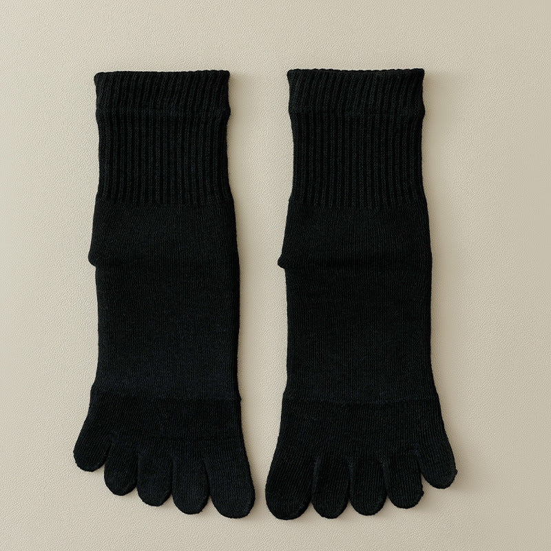 Chaussettes de coton à cinq orteils chaudes et épaisses doublées de molleton