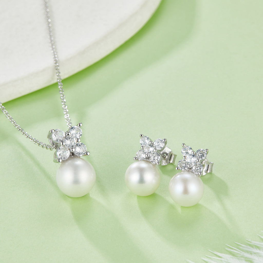 S925 Boucles d'oreilles en perles d'eau douce en argent sterling