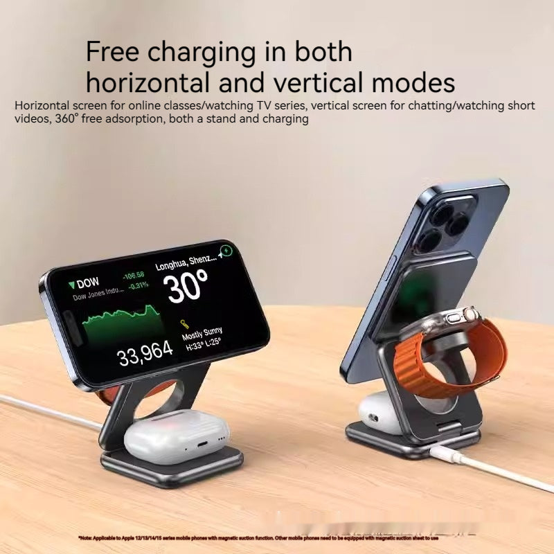 Support de téléphone mobile chargeur magnétique pliable