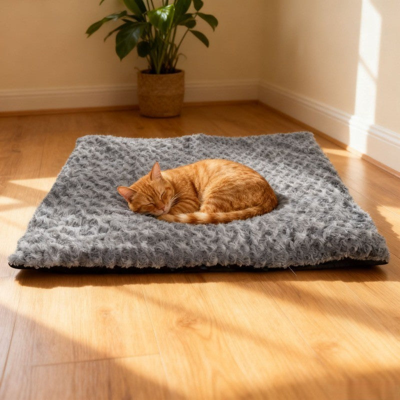 Tapis de sol en velours rose pour chats et chiens