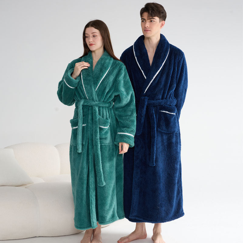 Automne et hiver épais robe de nuit style couple