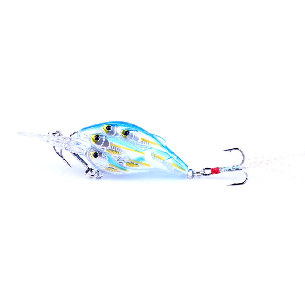 Fish Feather Hook Rock Lure Tossing Sea Fishing Water Floating Hard Bait