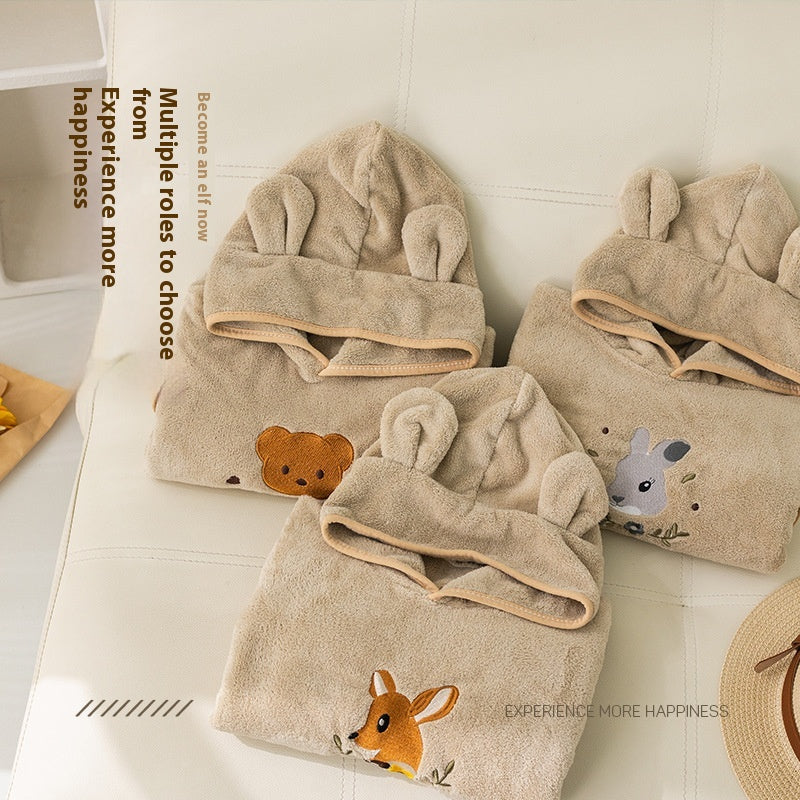 Fleece de corail Peignes de bain pour enfants Cloque de dessin animé Wearable