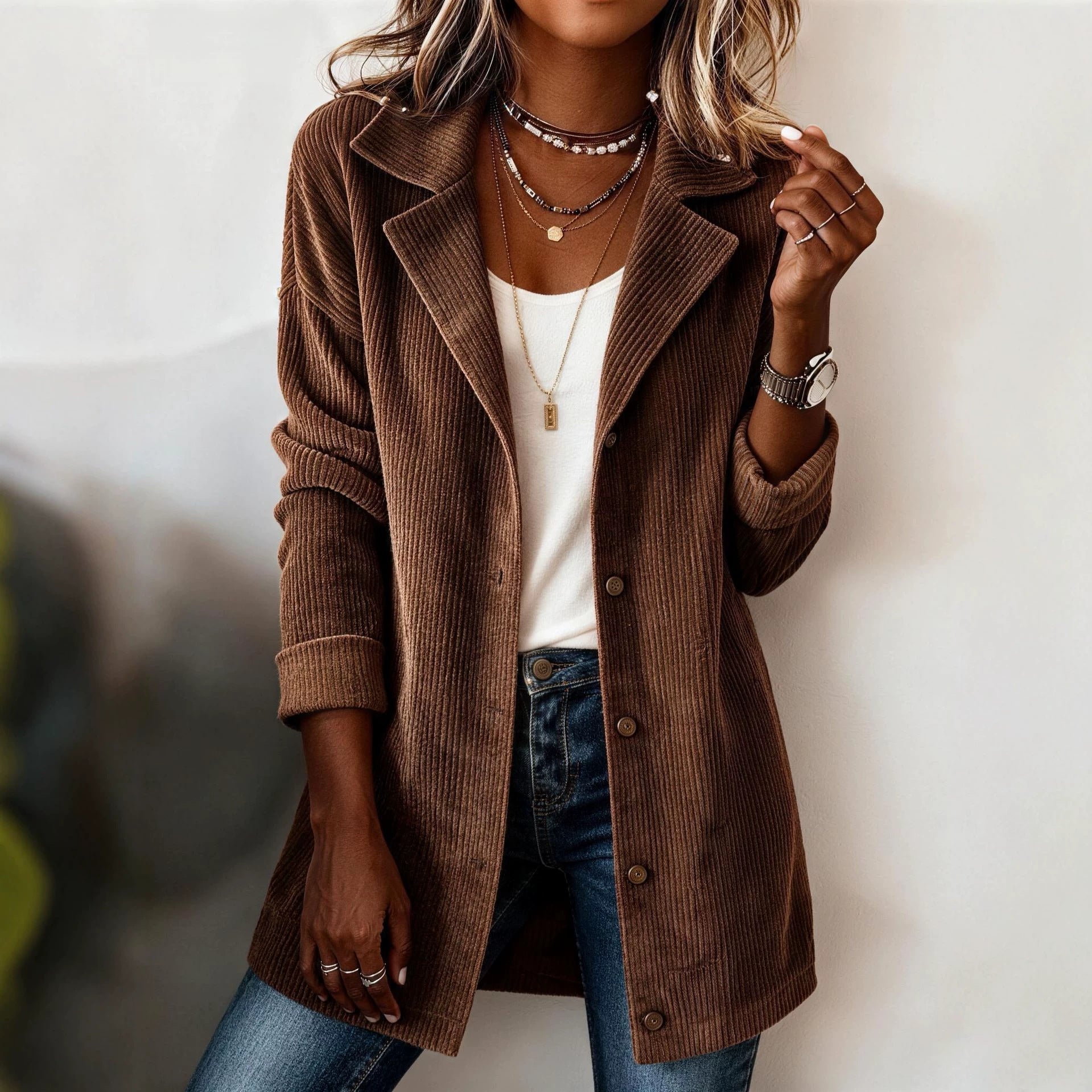 Femmes Mode Casual TopCoat
