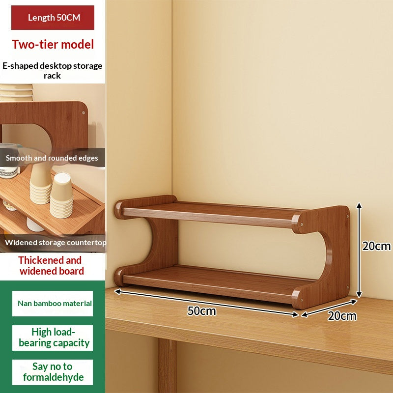 Bureau Bogu plateau Mini multi-tier Bamboo Ensemble d'affichage rack de stockage Organisateur pour thé C