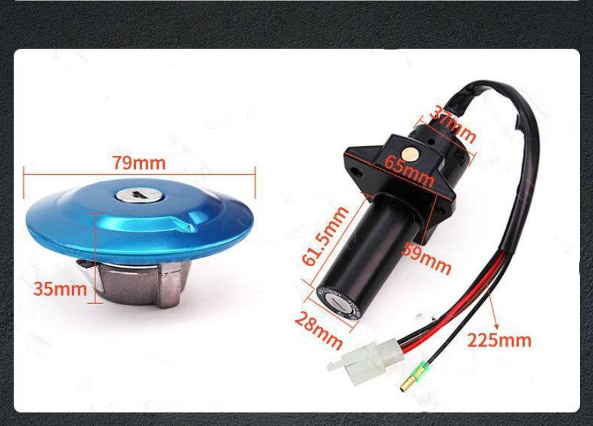 Moteur YBR125 Kit d'allumage Couverture de réservoir Serrure de porte électrique