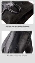 Gants en cuir véritable pour les hommes et les femmes L'automne et l'hiver revêtus de polaire