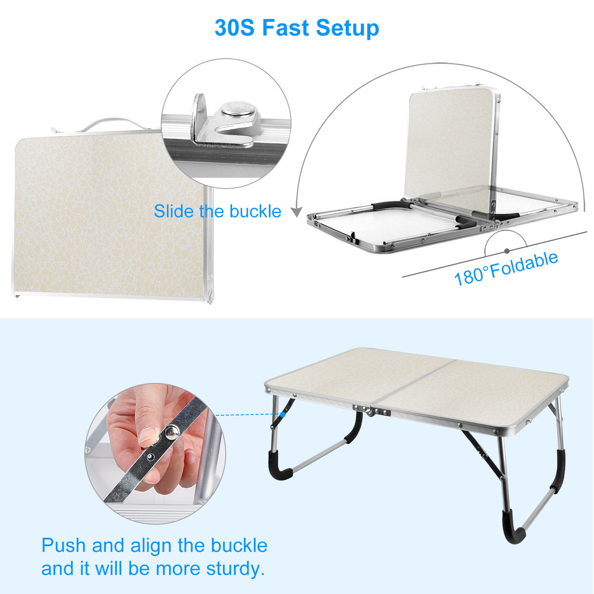 1pc Foldable Laptop Table Notebook Bed Desk Breakfast Reading Writing Tray Lap for Sofa Co