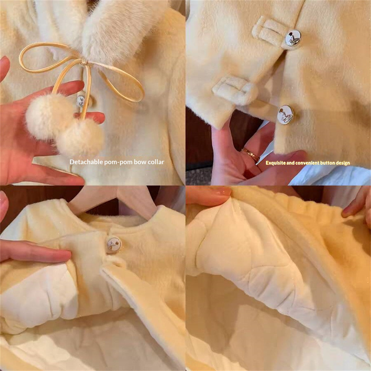 Petites filles en laine de velours de style Chanel et ensemble de jupe