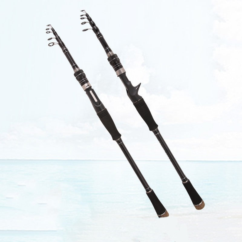 Carbone télescopique ultra léger section courte portable droit tige de pêche Shank