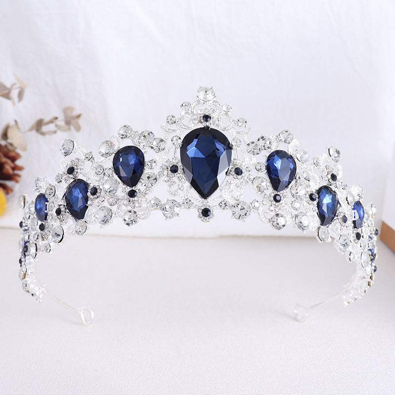 Style baroque Vintage Strass noir Couronne mariée