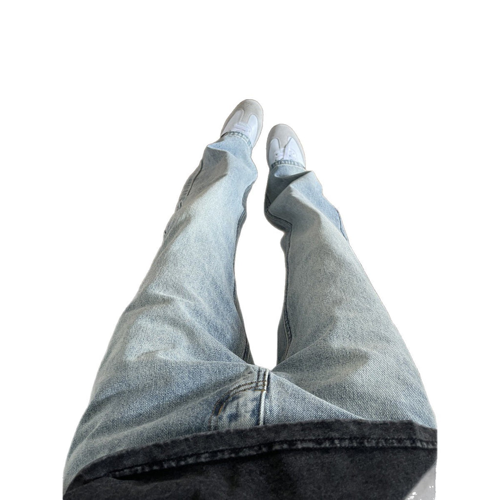 Hommes American Style Retro Lavés Distrait Droit Jeans Jambes