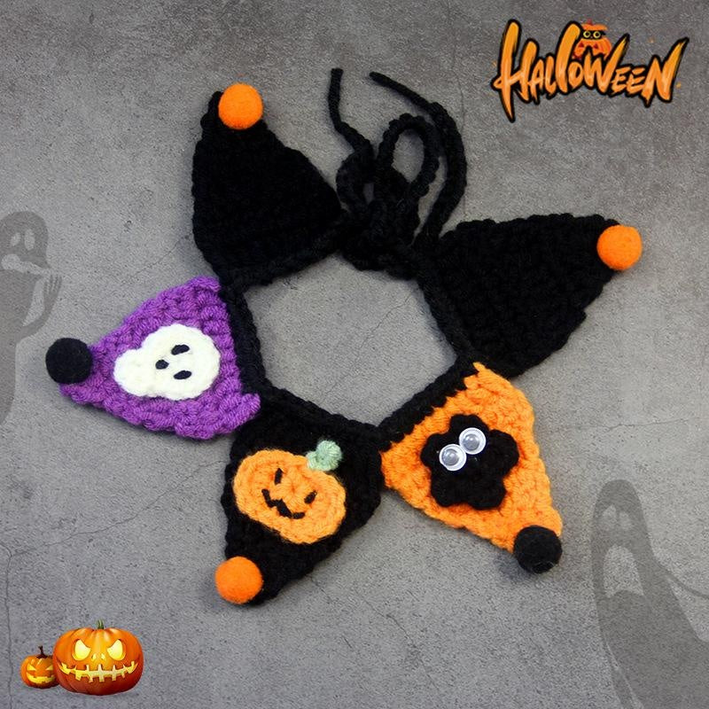 Foulard d'Halloween tricoté à la main pour chats et chiens
