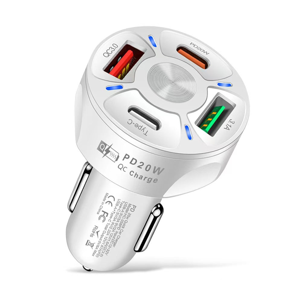 Chargeur 2-USB 2-PD allume-cigarette de voiture