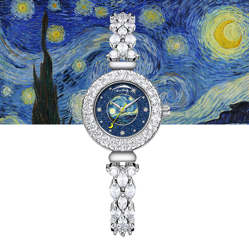Van Gogh Yaoguang Full Starry River Series Sunflower Women's Steel Band Watch
