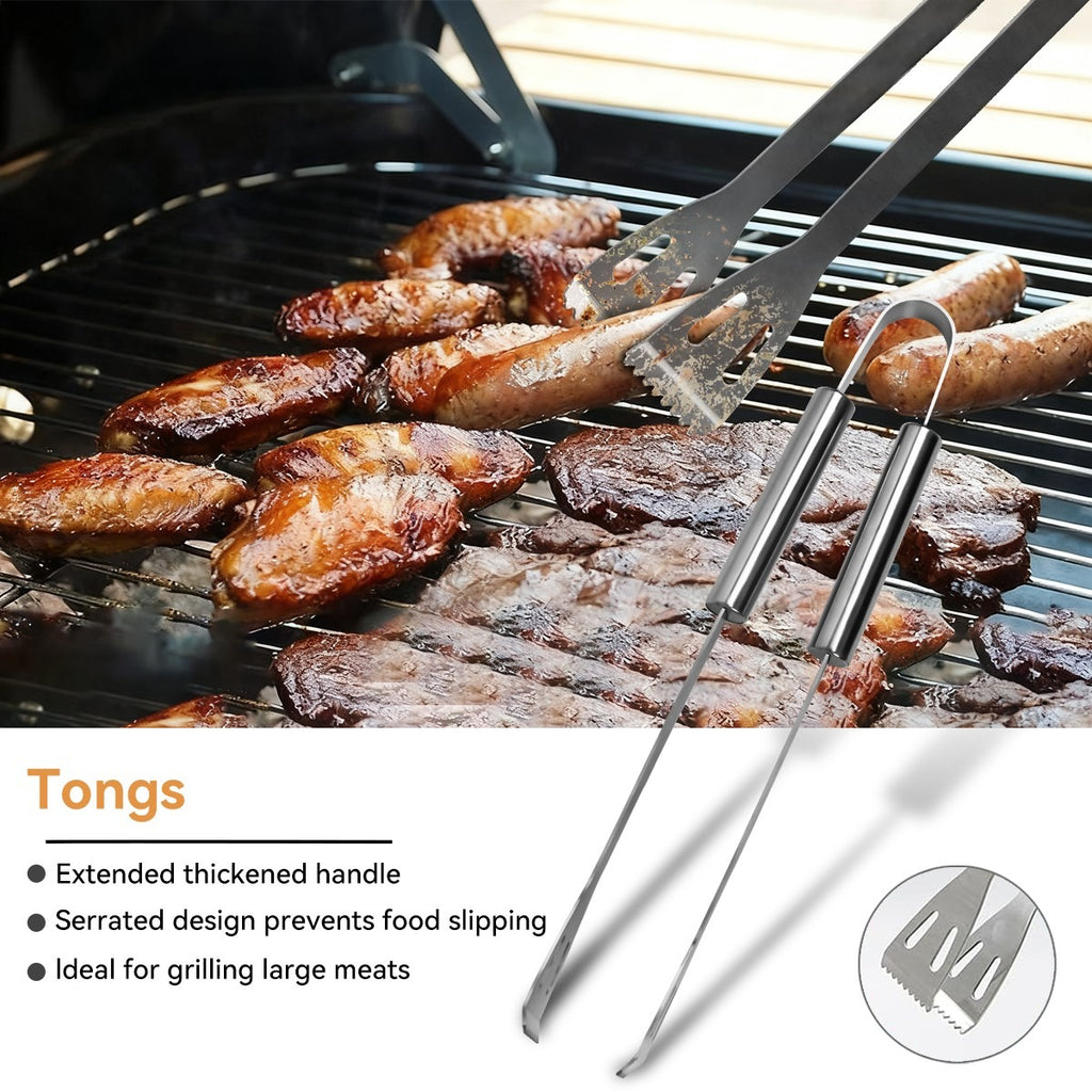 14X en acier inoxydable BBQ Barbecue Ensemble d'outils de grillage extérieur Kit Portable