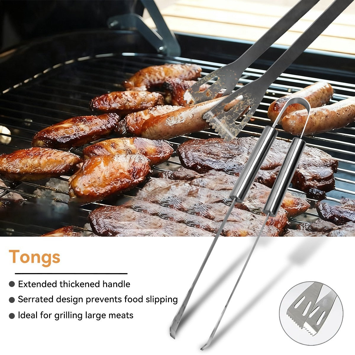 14X en acier inoxydable BBQ Barbecue Ensemble d'outils de grillage extérieur Kit Portable