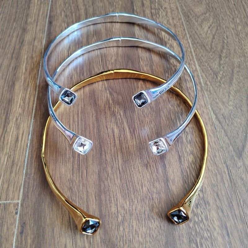 Personnalisé carrée géométrique femmes Niche Design Chic cristal Choker