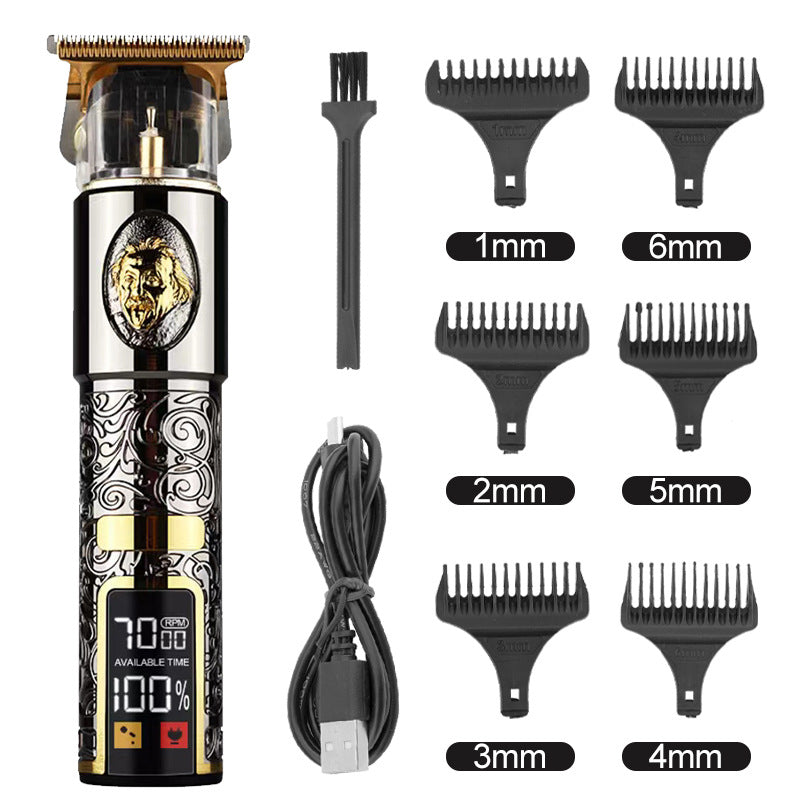 Clipper électrique électrique cheveux Cutter Retro huile gravure tête