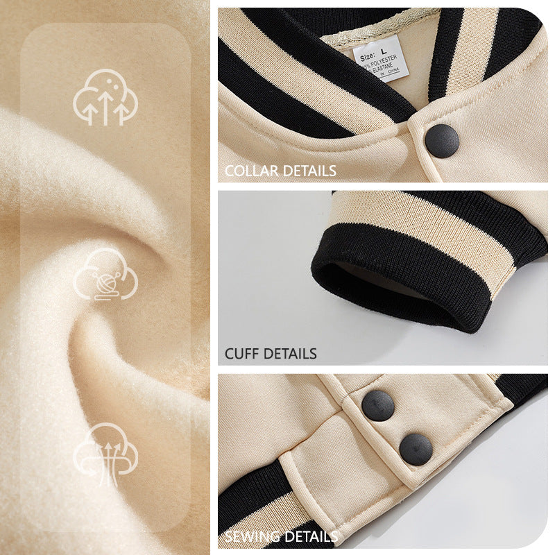 Veste de baseball pour hommes de couleur contrastante de printemps