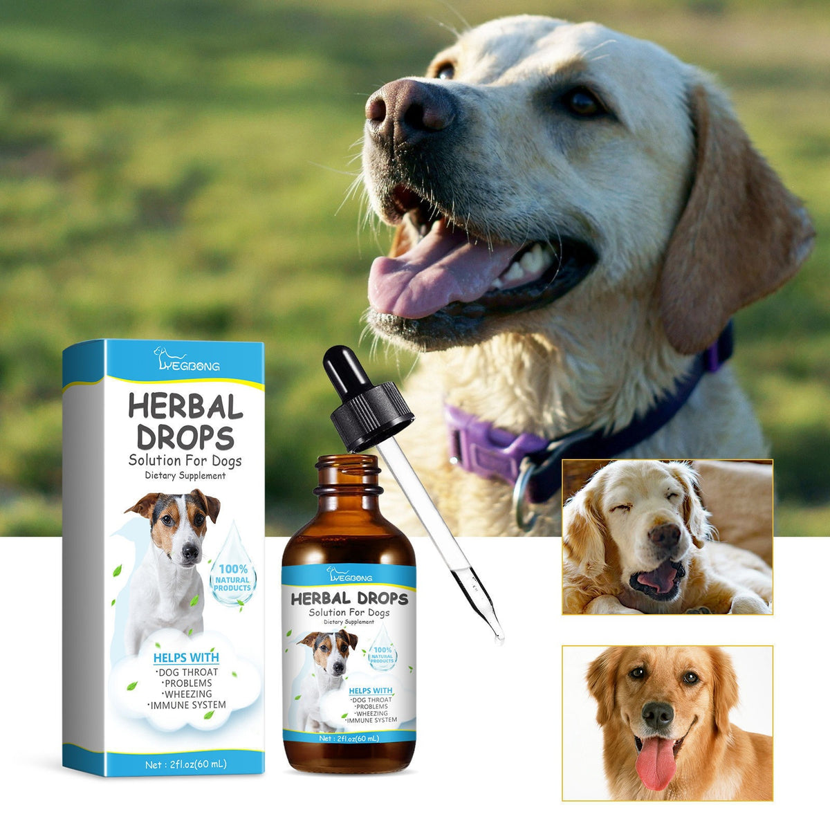 Yegbong Pet Cough Herbal Drops Pet Body Disconfort Care for Pet Cough And Runny Nez