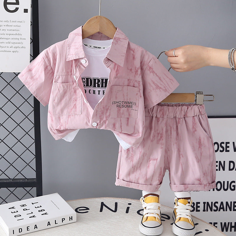 Garçons Été Casual Chemise et Short Set