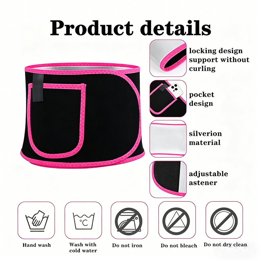 Hommes Femmes Tour de taille Ceinture Sweat Wrap Tummy Estomach Perte de poids Fat Burner