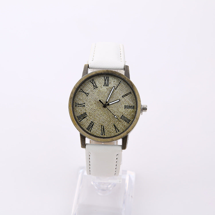 Montre Quartz Ceinture Denim Casual Femme