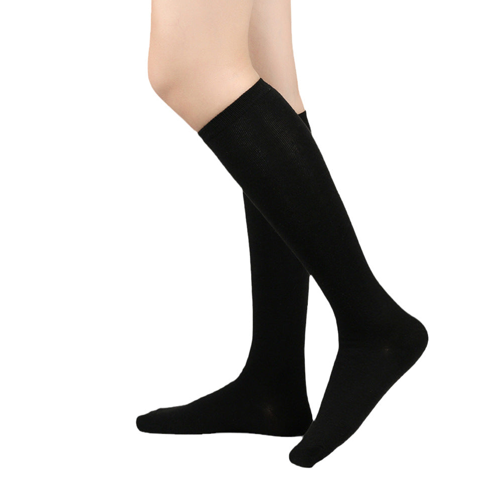 Chaussettes en coton noir Longueur du genou