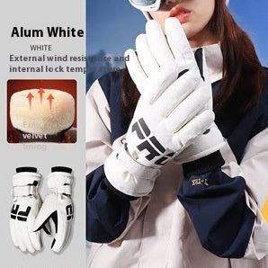 Gants chauds épais doublés de polaire imperméables antidérapants pour femmes
