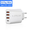 Chargeur de voyage American Standard European Standard 3USB Type-C Fiche de recharge 3USB PD Multi