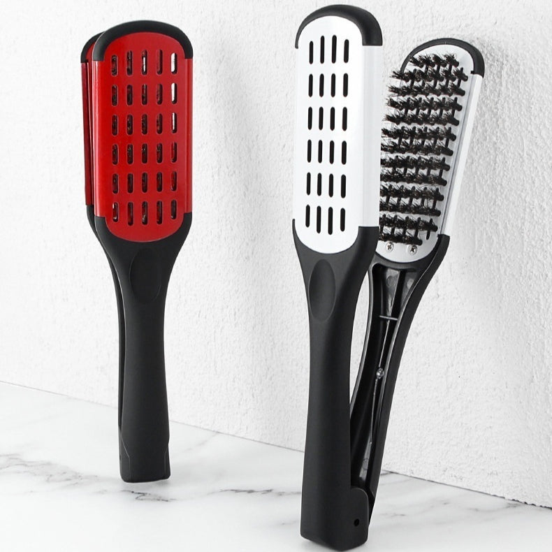 Peigne de pince de coiffure Bristle cheveux droits Styling cheveux droits Comb en forme de V