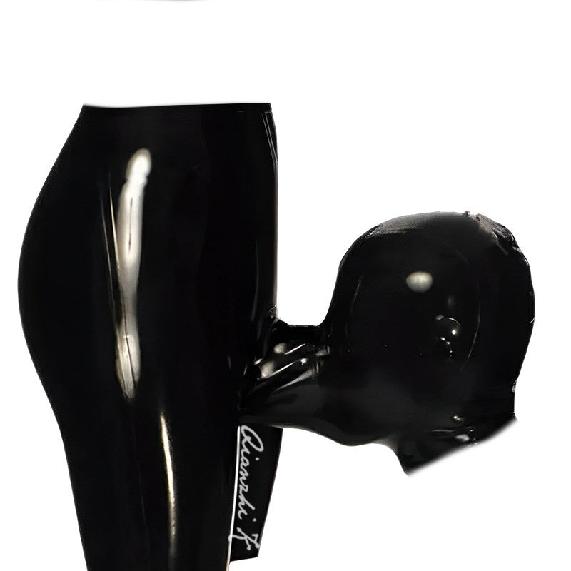 Lycra flat-front pants in natural skin tone for men