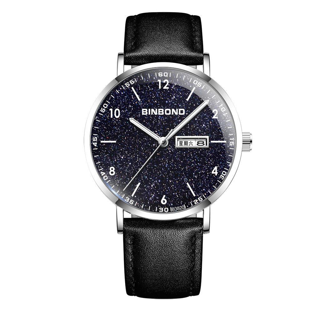 Ultra-mince Trendy Quartz Imperméable Starry Sky Montre électronique mécanique pour adolescents