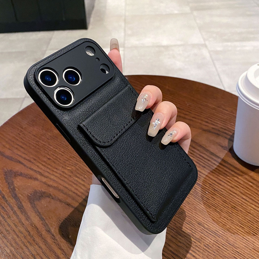 Porte-cartes en cuir clair Étui téléphonique